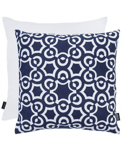 Rocco Cushion Cover Geometric Polyester, Azure Navy Blue, 43 x 43 cm 