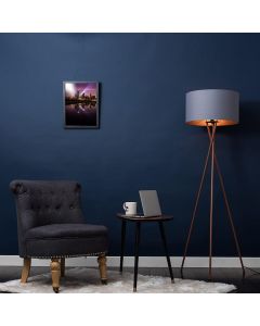 MiniSun Tripod Floor Lamp Copper Metal With Shade Grey Inner Copper 