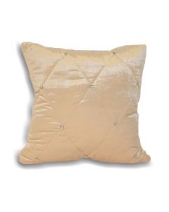 Riva Home Diamante Sateen Velvet Cushion Cover, Cream Beige, 55 x 55cm