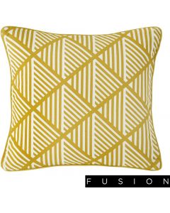 Fusion Brooklyn Geometric Diamonds Cushion Cover, Ochre Yellow, 45cm