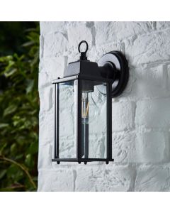 Zink Ceres Outdoor Wall Glass Lantern Light Black