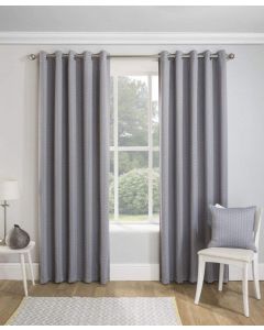 Enhanced Living Miami Geometric Eyelet Curtain Thermal Blockout Grey W117cm x D183cm