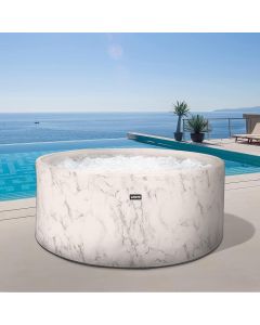Wave Spa California 4 Person Round Inflatable Hot Tub with 120 Massaging Air Jets in White Marble Effect