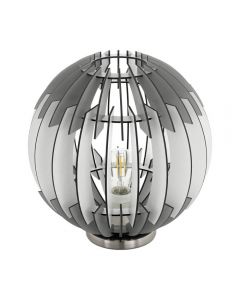 EGLO Olmero Table Lamp, Steel Satin Nickel 31.5cm H x 30cm W x 30cm D