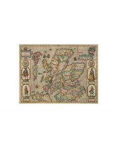 Magnolia Box Map Of Scotland by John Speed Graphic Art 70cm H x 50cm W (Including white border)