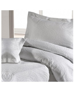Design Port Stowe Jacquard Oxford Pillowcase in White 50cm H x 70cm W