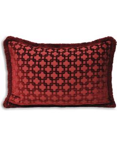 Riva Paoletti Belmont Cushion Cover Jacquard Chenille Boudoir Burgundy Red 40 x 60cm
