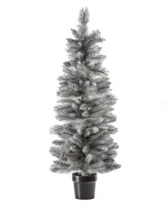 House Addictions Pine Artificial Christmas Tree Flocked Frosted Branches White With Pot 80cm