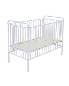 POLINI Vintage Metal Baby Cot Bed White 120 x 60cm