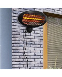 Outsunny Wall Mounted Infrared Electric Patio Heater Garden Outdoor, Black