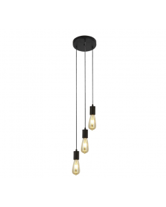 Searchlight Squiggle 3 Light Ceiling Pendant in Black Finish