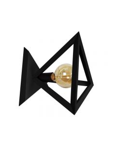 Tosel Tetrahedron 1 Light Armed Sconce Wall Light, Black  12cm H x 25cm W
