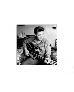 The Filmstore Wall Art Print ONLY Elvis Presley Black & White Playing Guitar 40 x 40cm