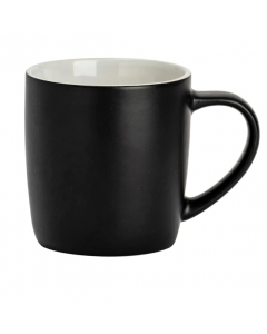 Argon Tableware Set of 2 Tea Coffee Mug 350ml Porcelain Matt Black 