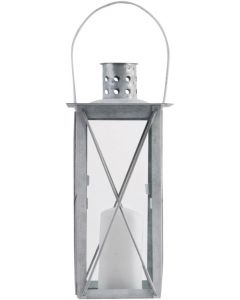 Esschert Outdoor Indoor Glass Candle Lantern Decor Silver 25cm H