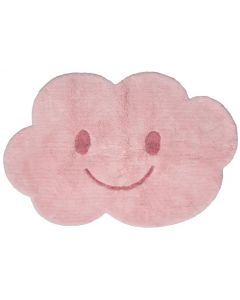 Nattiot Girl's Rug Cloud Shape smiley face Nimbus Pink 100% Cotton