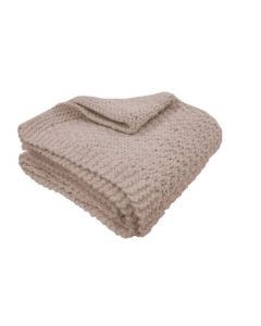 Overseas, Natural Knitted Blanket, Blush Pink, 100% cotton, Super Soft, 130 x 150cm