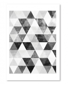 Americanflat Polygon Poster Graphic Art (Black & White/42x60cm)