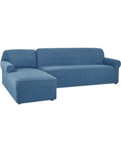 Chun Yi Denim Blue Sectional Sofa Slipcover Right Chaise 3 Seats 