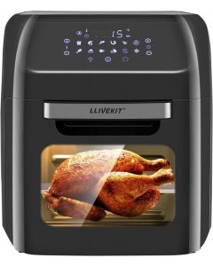 LLIVEKIT 12L Large Air Fryer Oven 1800W Digital Air Fryer Dehydrator Black  