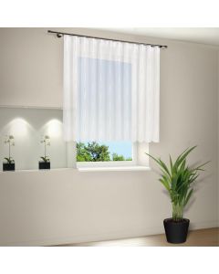 Happy Home Single Curtain Semi Transparent White Polyester 200cm W x 245 cm H