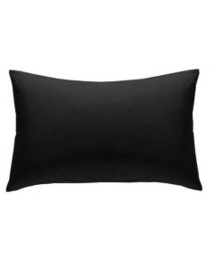 ESTELIA Pillow Case Plain Dyed Polycotton Set of 2, Black  45 x 95cm 