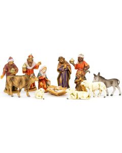 Marolin Tradicional Christmas Plastic Nativity Figurine Set, 12 Piece Max H 7.1cm