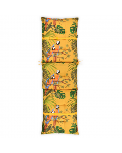Madison Garden Sun Lounger Cushion Bench Macaw Birds Yellow 65cm x 200cm