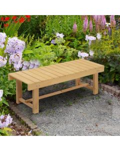 Outsunny Outdoor Garden 2-Seater Fir Wood Patio Bench, Natural Finish
