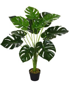 Outsunny Artificial Monstera Tree Cheese Plant Indoor/Outdoor 85cm/2.8FT Green