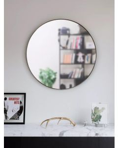 Umbra Hubba Round Metal Frame Wall Mirror Metallic D86cm