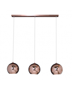 Zijlstra Ceiling Pendant 3 Light Dome Shaped Metal Copper  
