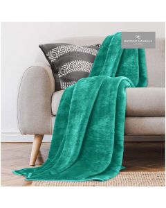 Gaveno Cavailia Super Soft Fleece Plain Throw Blanket, Teal Blue 150 x 200cm 
