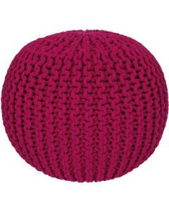 Obsession Bean Bag Hand Crochet Cotton Pouf, Pink 40cm W x 35cm H