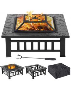 Yaheetech Outdoor Garden Charcoal Fire Pit Barbecue, Black