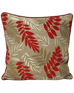 Riva Paoletti Fern Cushion Cover Floral Leaf Red Beige 55 x 55cm 
