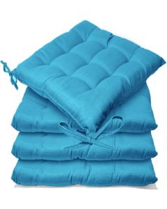 Casabella Garden Kitchen Square Seat Pad Cushion Set of 2, Teal Blue 40cmx40cm