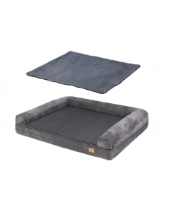 BingoPaw Large Orthopaedic Sofa Dog Bed Pet Couch with Washable Cover Grey