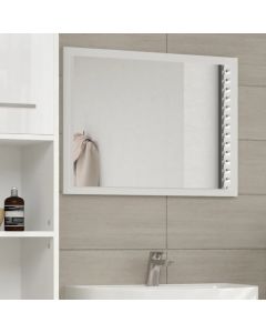 House Additions Modern Wall Bathroom Mirror with White Wood Edge 