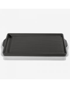 Topgres Stoneware Rectangular BBQ Grill Plate, ‎Anthracite Grey 45.5cm L x 24cm W