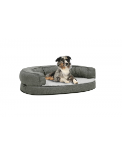 vidaXL Ergonomic Pet Dog Bed Mattress Fleece Grey   