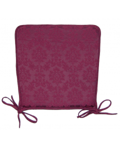 Cachedesigns Square Damask Seat Pad Cushion, Wine 37cm 