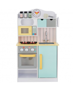 Teamson Kids Little Chef Florence Classic Interactive Wooden Play Kitchen with Accessories and Storage Space White