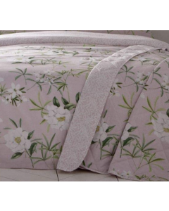 Dreams & Drapes Florence Floral Bedspread Blush Pink 4ft 6 Double W229cm x L195cm