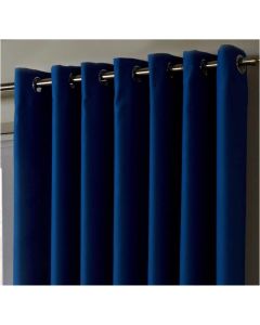Alan Symonds Blackout Ring Top Eyelet Thermally Efficient Curtains Blue 229X183cm