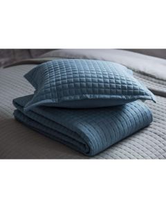 Belledorm Filled Cushion Crompton Quilted Jersey Navy Blue 40 x 50cm 