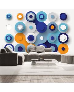 Artgeist Geometry Of Blue Wheels Wallpaper 2.80m x 400cm 