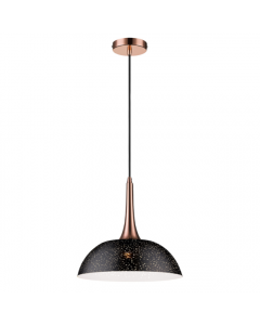Milo Lighting 1 Light Black Copper Perforated Dome Pendant Hanging  Height 150 cm