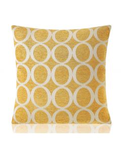 Alan Symonds Chenille Cushion Cover Ochre Cream Gold Yellow 45cm 