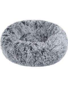 House Additions Fluffy Doughnut Cushion Dog Pet Bed Tie-Dye Grey 60cm